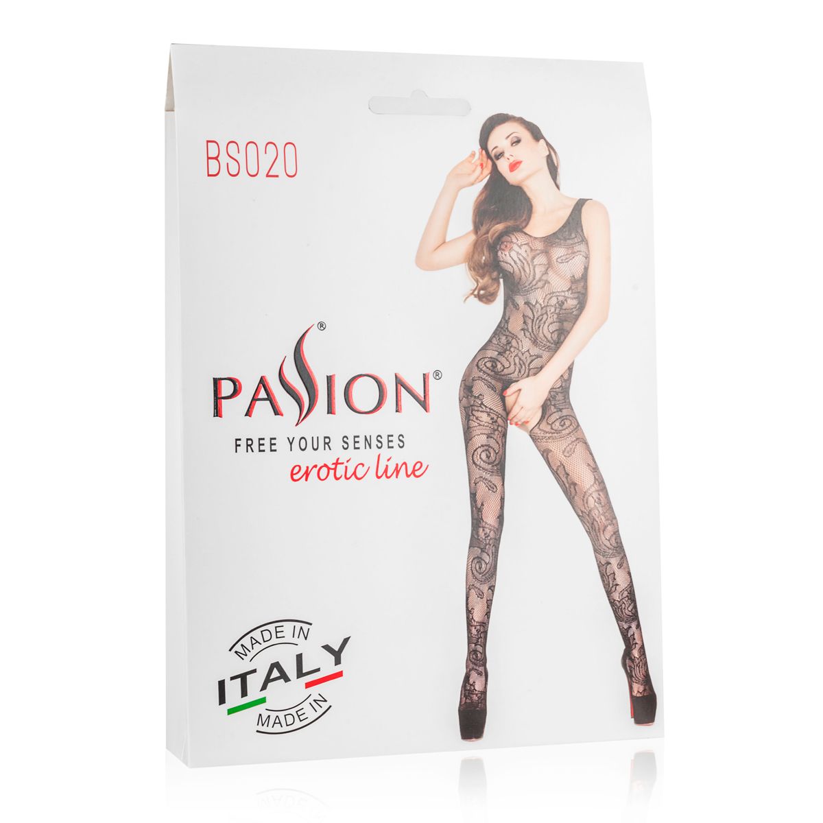 Open Crotch Catsuit Black Mesh