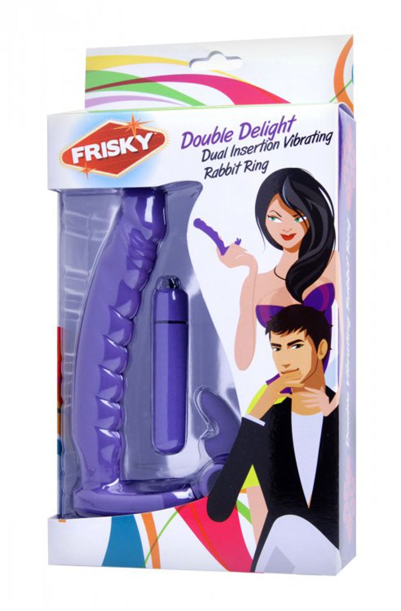 Frisky - Double Delight Dual Penetration Vibrating Rabbit Cock Ring