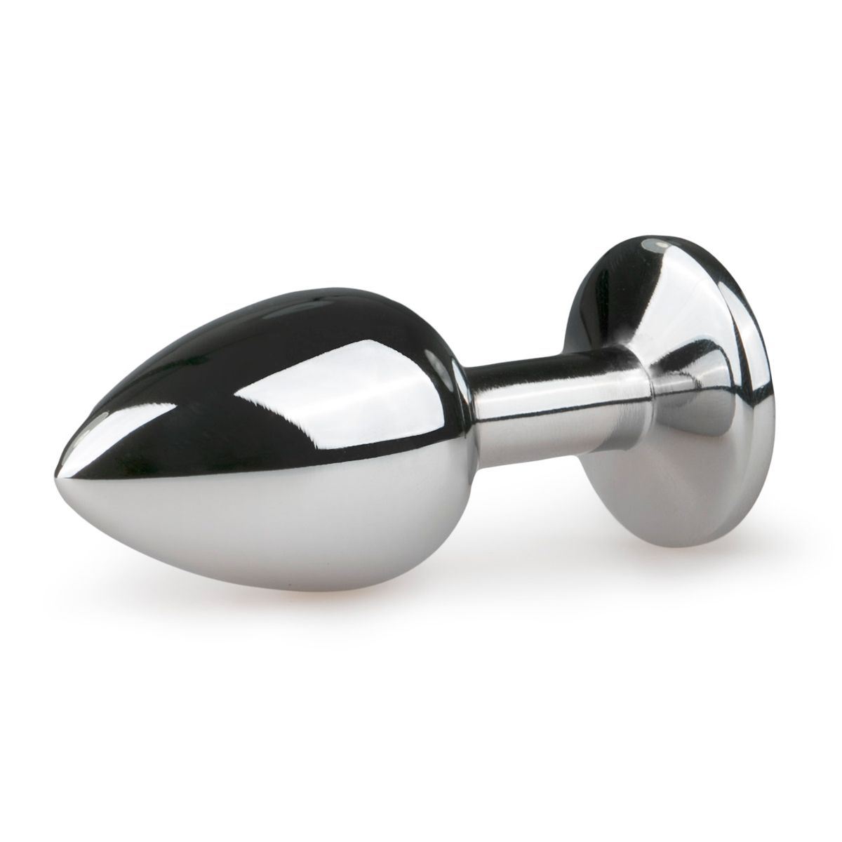Metal Butt Plug Silver/Clear - S