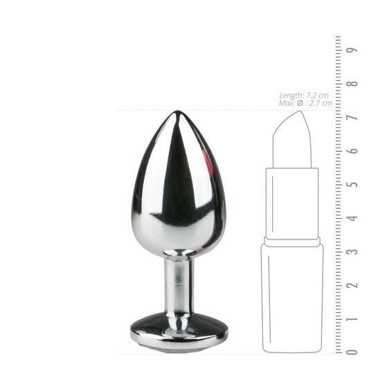 Metal Butt Plug Silver/Clear - S