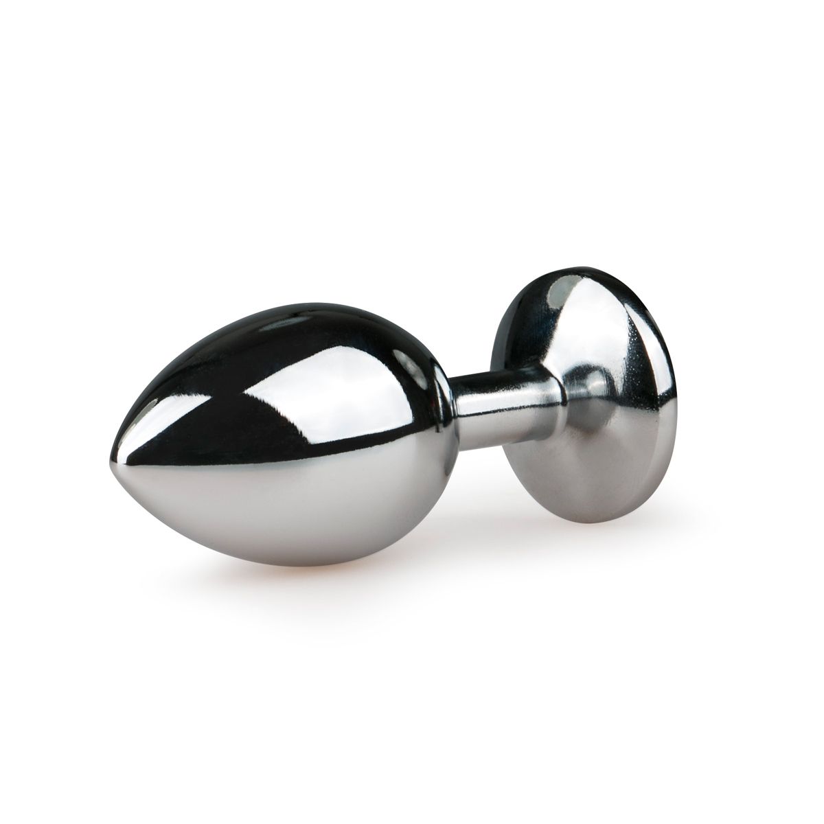 Metal Butt Plug Silver/Clear - M