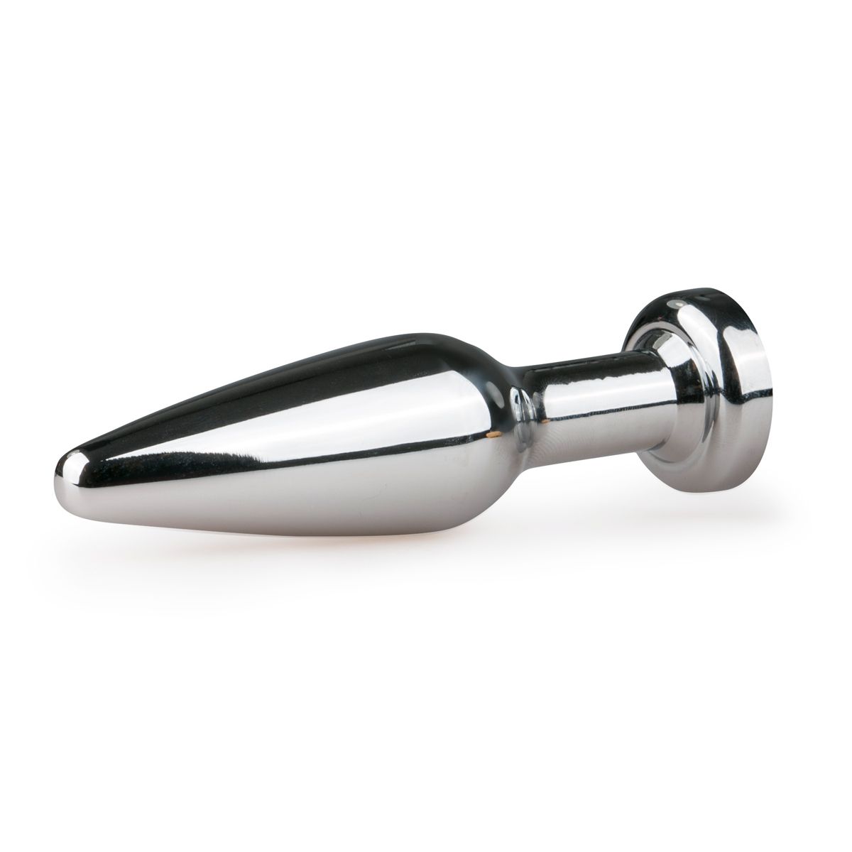 Metal Butt Plug Silver/Clear - L