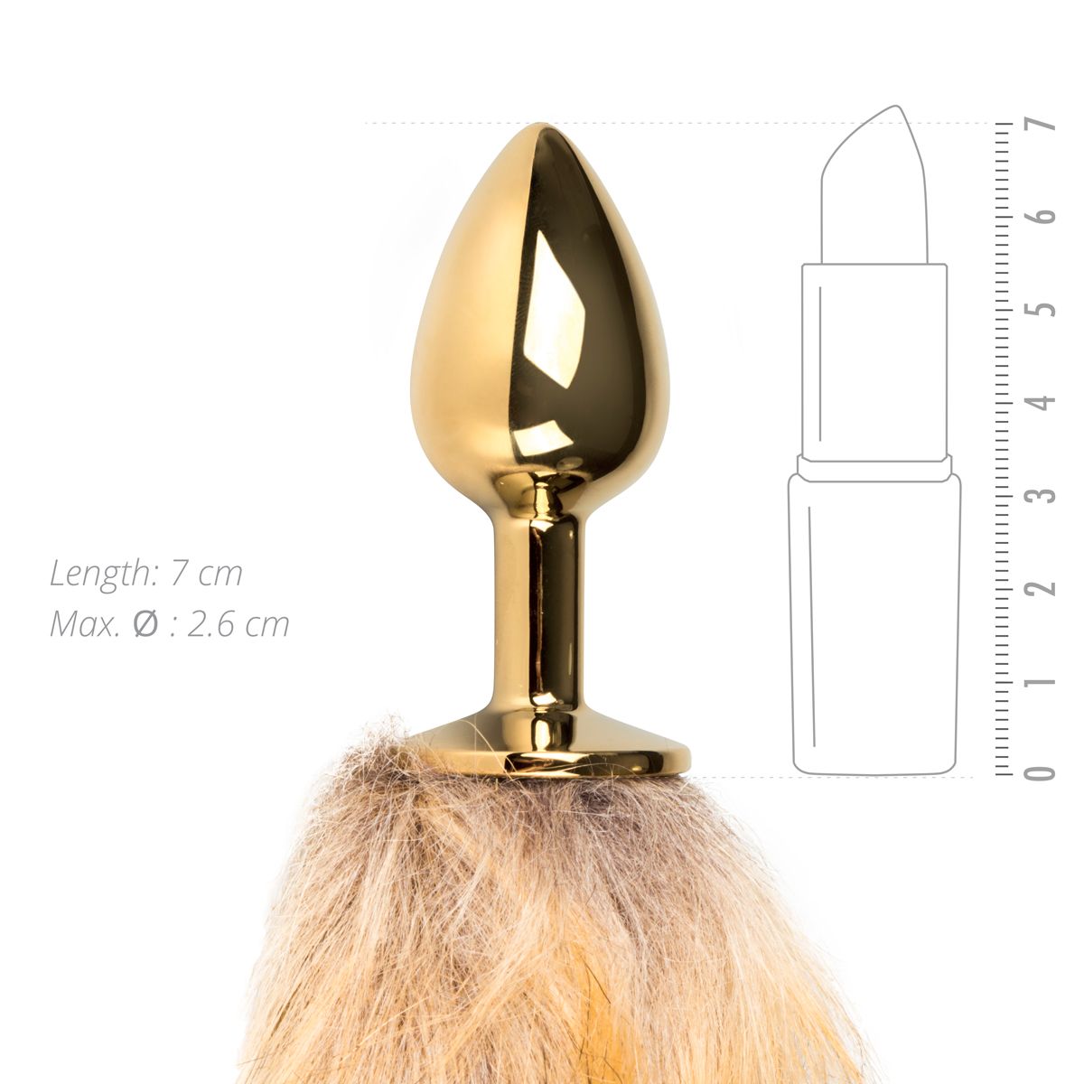 Easytoys Fetish - Butt Plug Gold – Beige Fox Tail