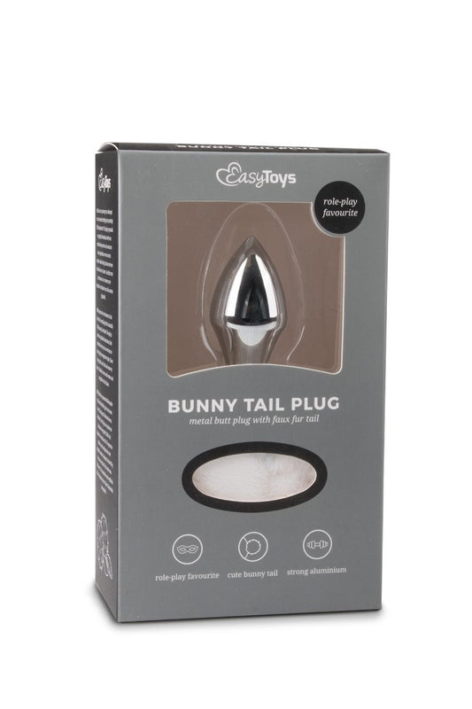 Easytoys Fetish - Bunny Tail Plug No. 1 - Silver/White