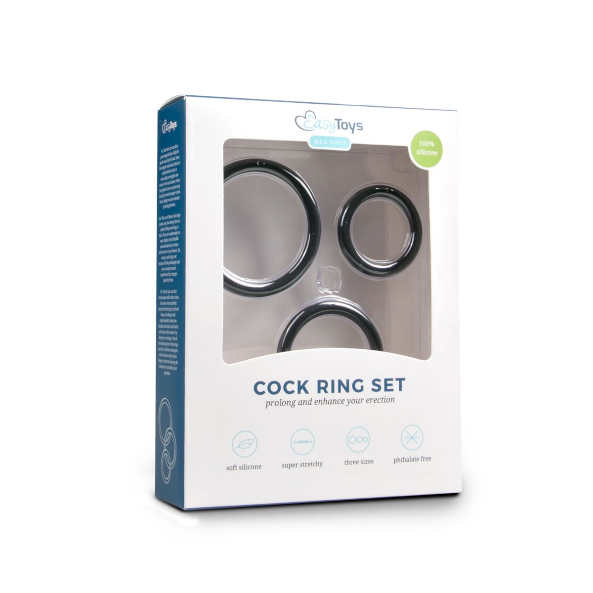 Three Size Cockring Set - Black
