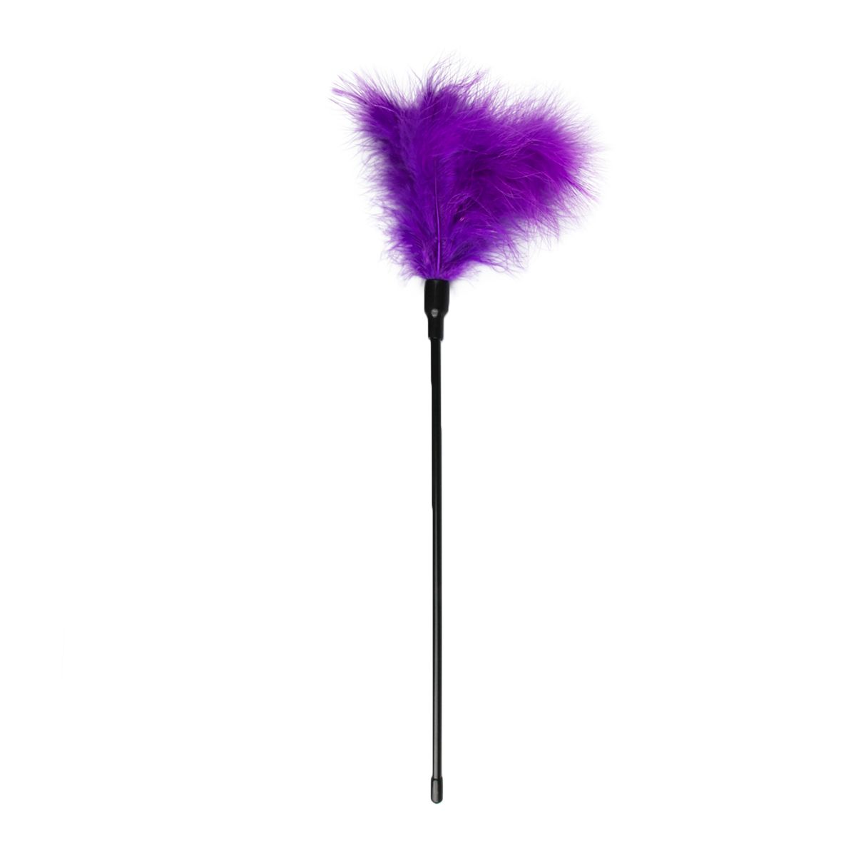 Long purple feather tickler with slim handle
