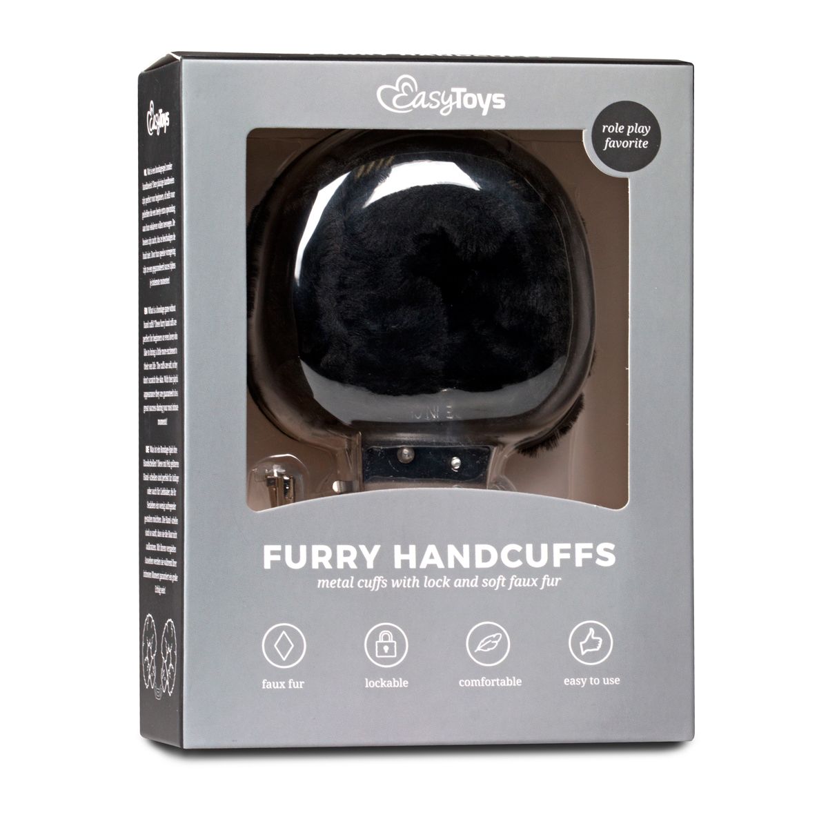 Easytoys Fetish - Furry Handcuffs - Black