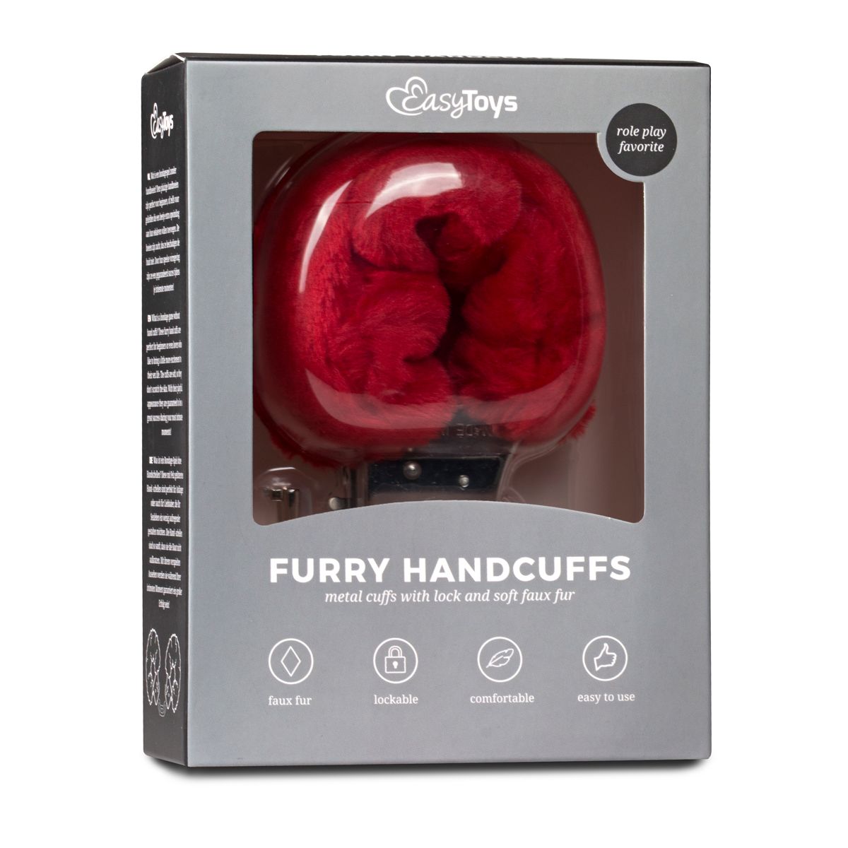 Easytoys Fetish - Furry Handcuffs - Red