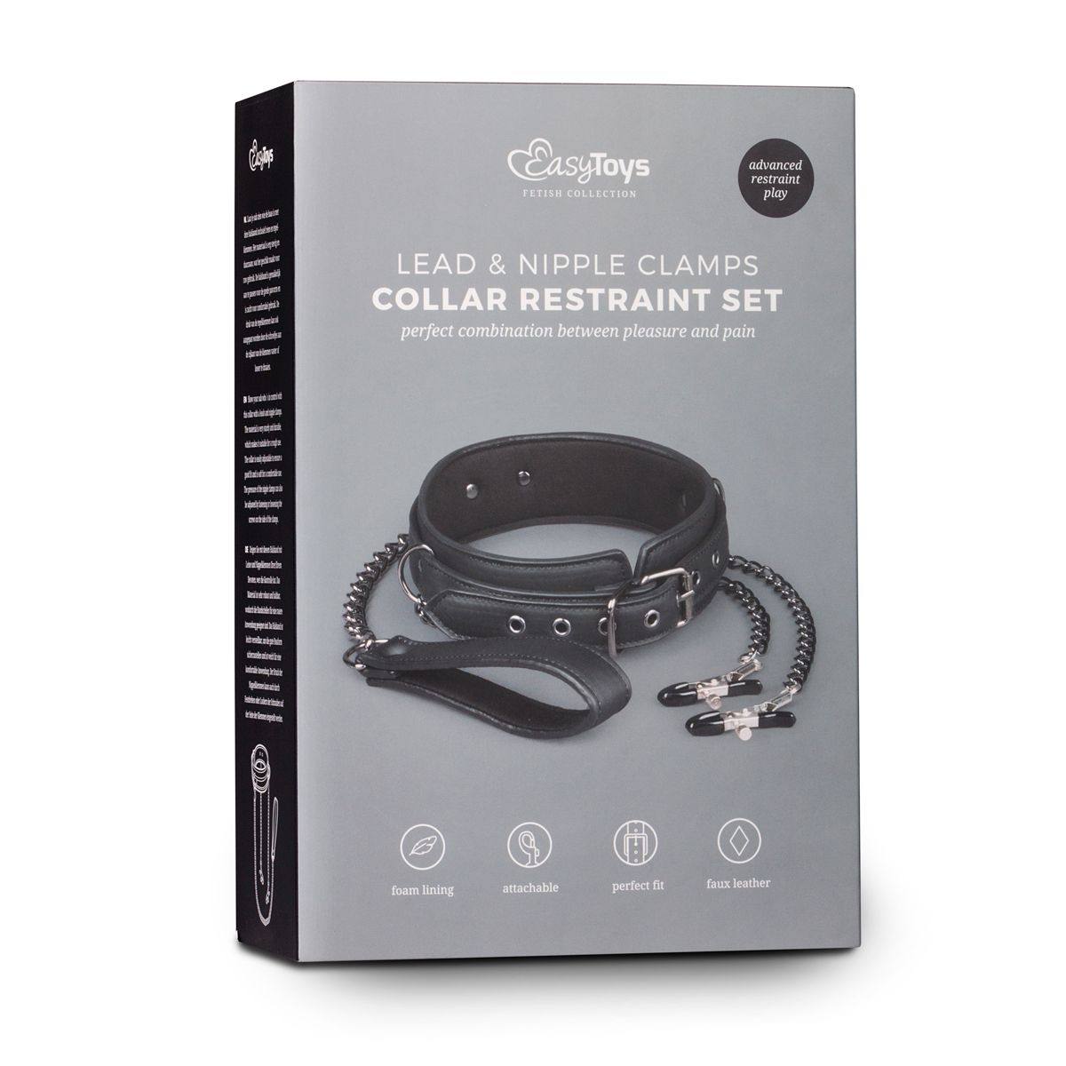 Easytoys Fetish - Leather Collar With Nipple Chains