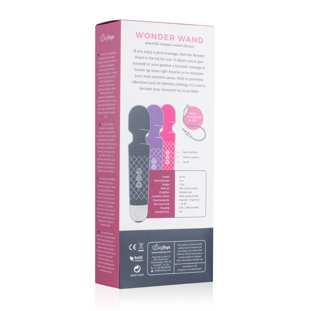 EasyToys Mini Wand Vibrator Pink