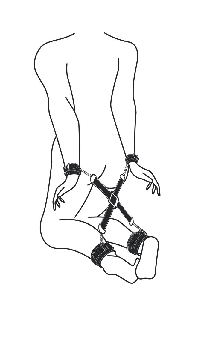 Easytoys Fetish - Hogtie With Hand and Anklecuffs - Black