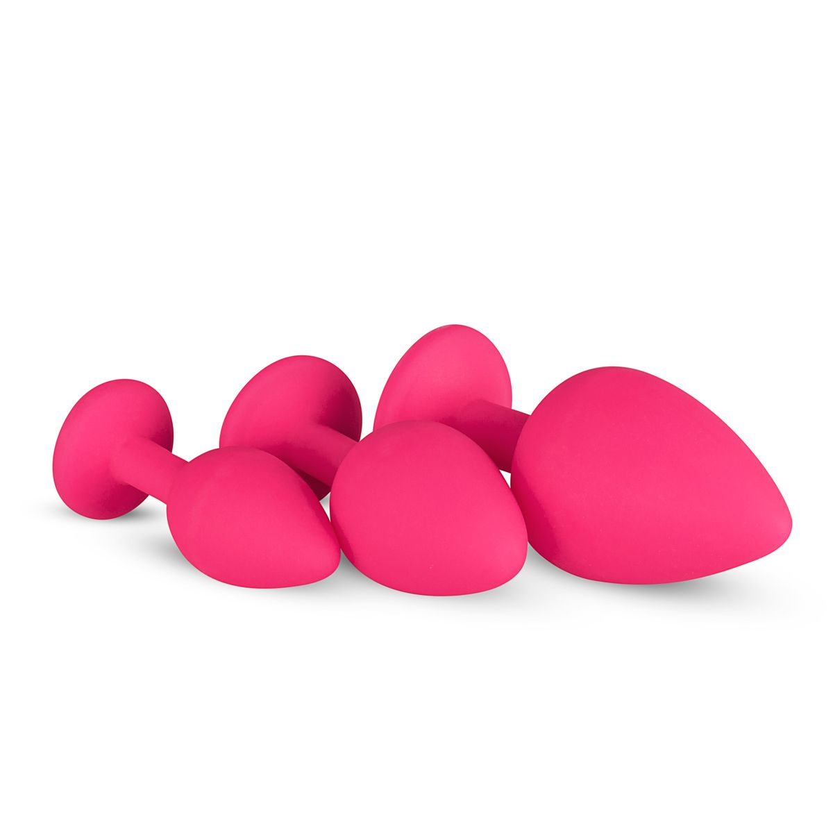 Silicone Butt Plug with Diamond - Pink