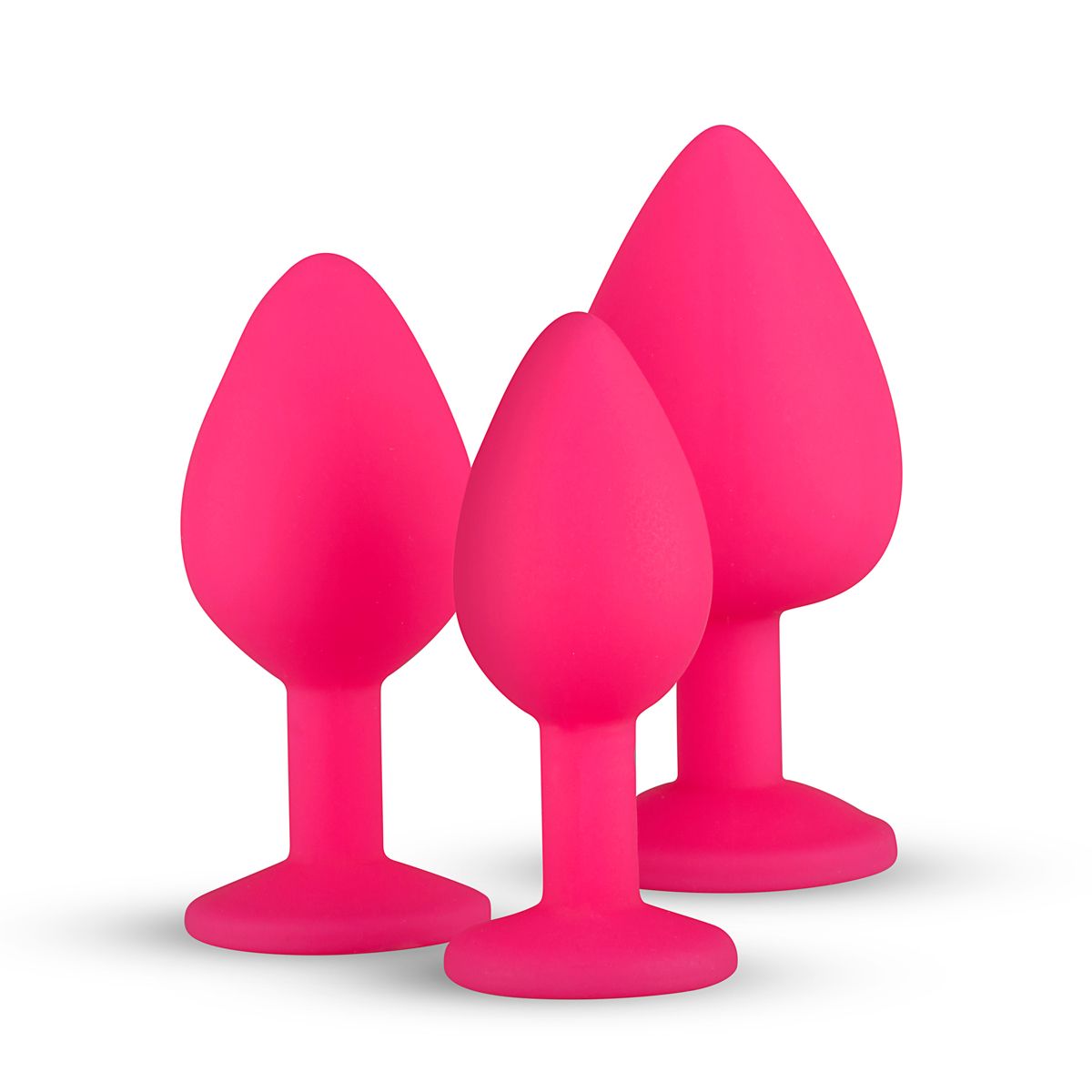 Silicone Butt Plug with Diamond - Pink