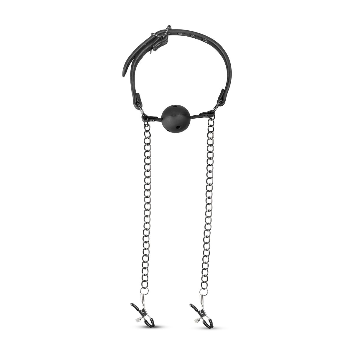 Easytoys Fetish - Open Ball Gag With Nipple Clamps