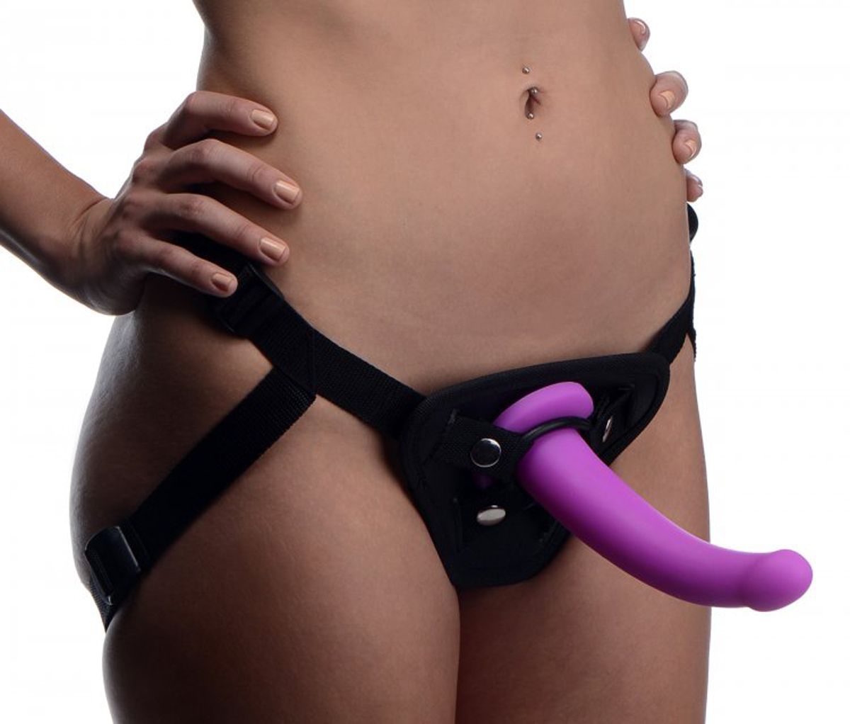 Strap U - Navigator Silicone G-Spot Dildo with Harness