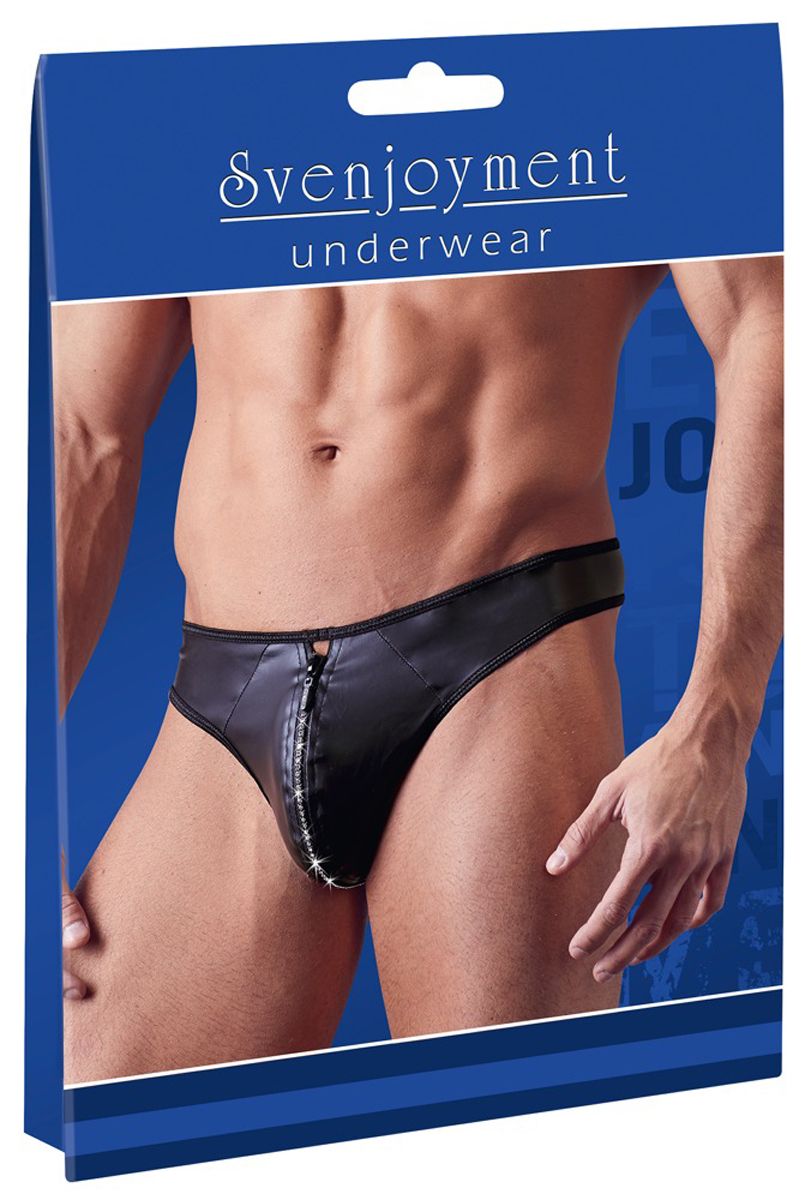 Men's G-string With Rhinestone Zip