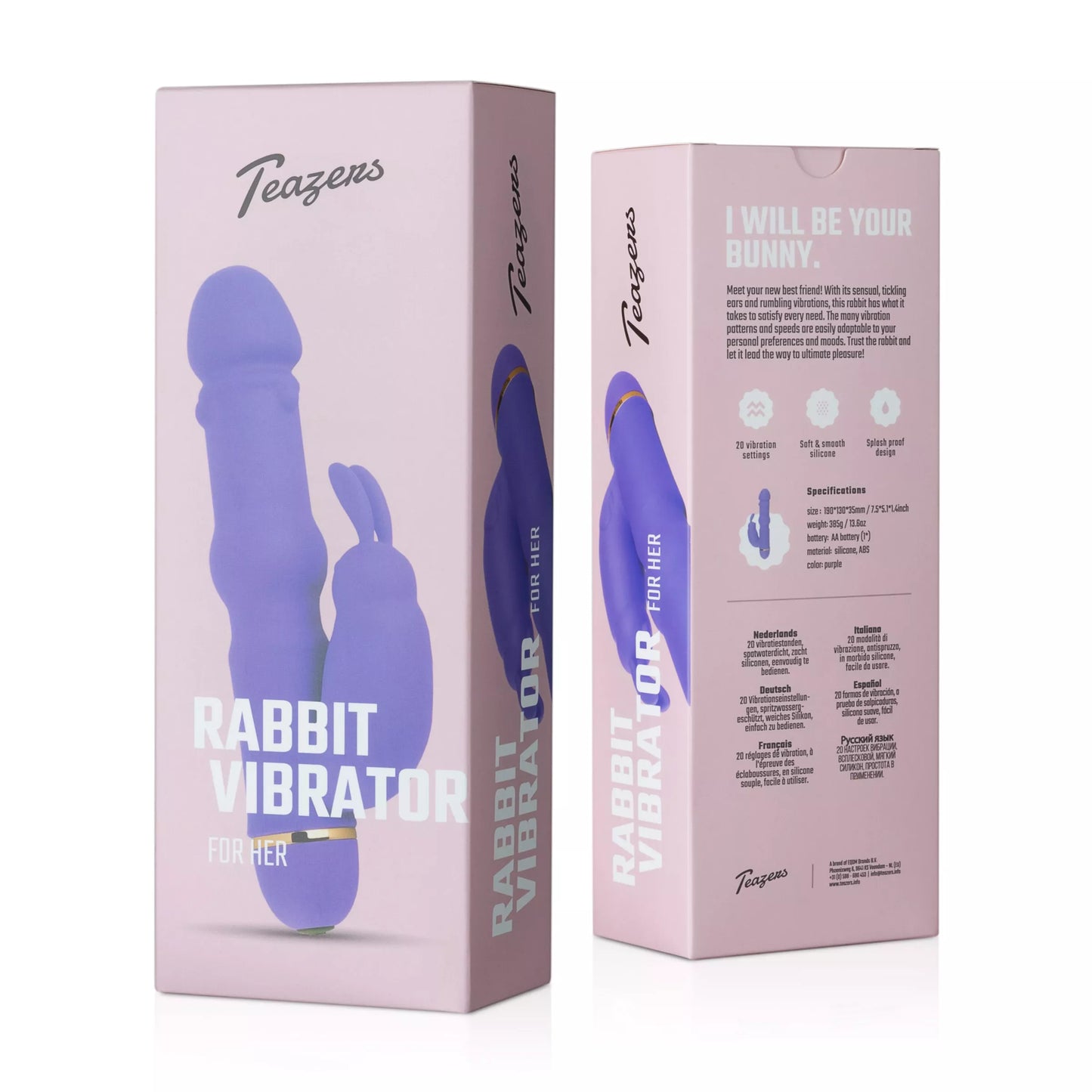 Vibrador Teazers Silicone Rabbit - Roxo
