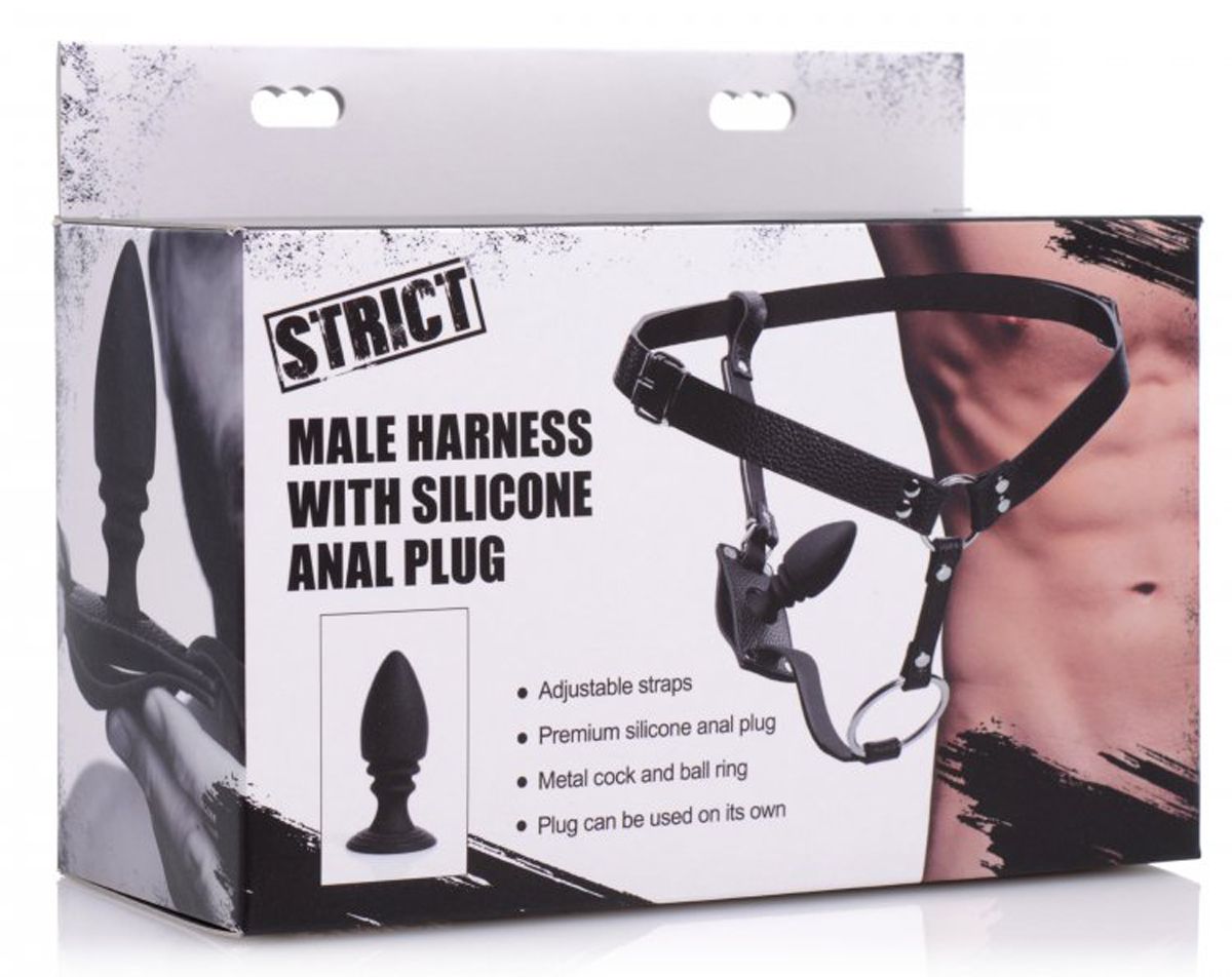 Harness With Cock Ring And Anal Plug