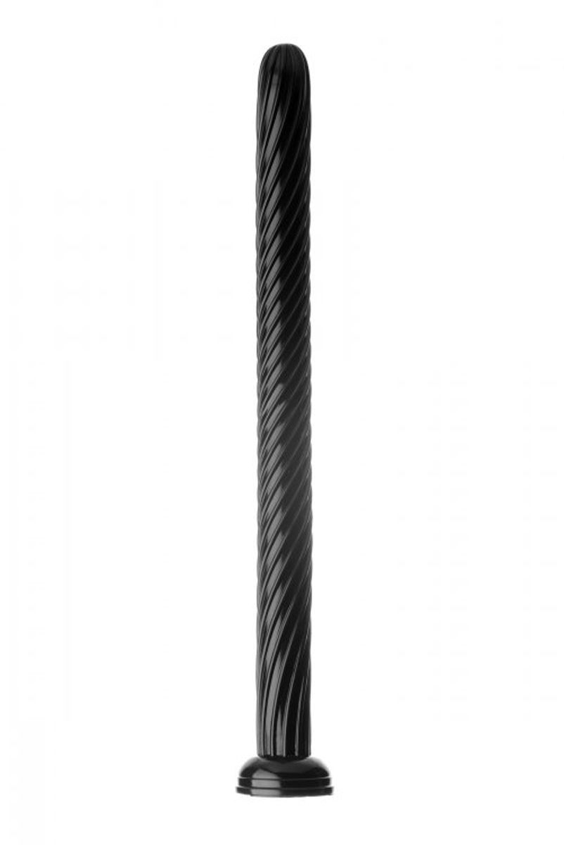 Black spiral anal snake with suction base, 19 inch