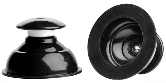 Black plunger nipple suckers set with two rounded suction cups