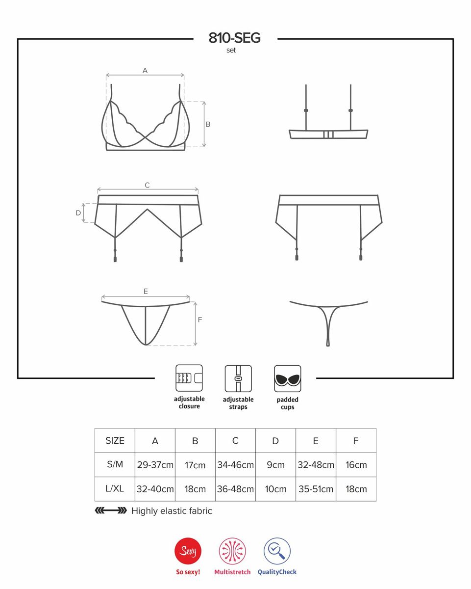 Obsessive - 3-Piece Lace Lingerie Set