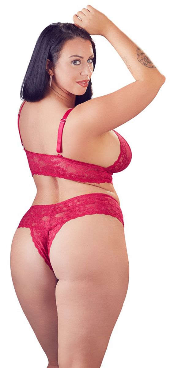 Cottelli Collection - Lace Bra Set With Open Crotch