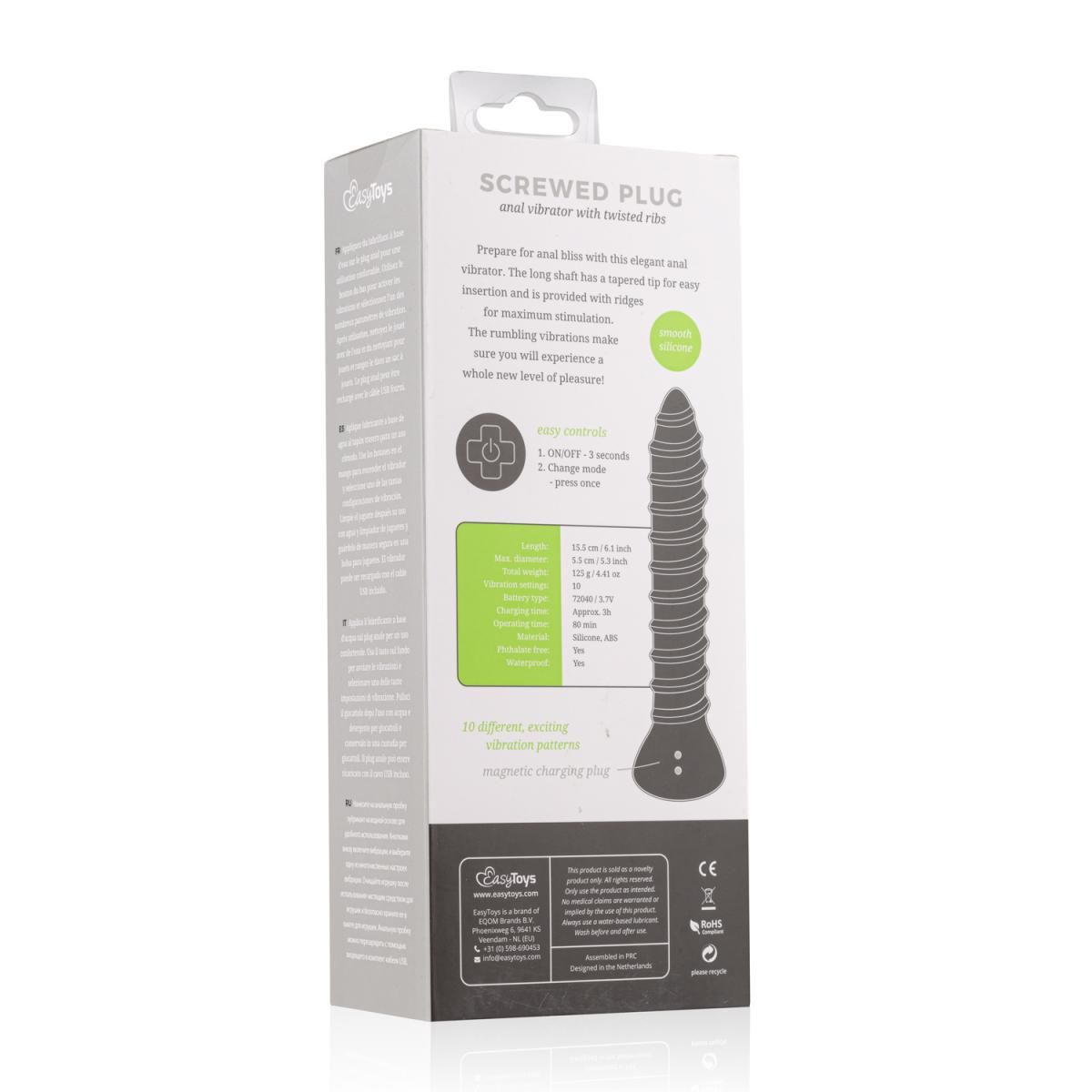 Screwed Plug Anal Vibrator - Large