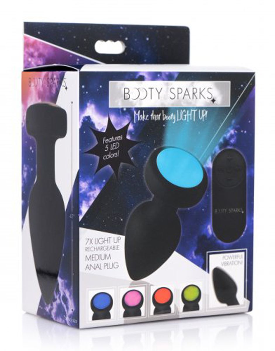 Booty Sparks - Vibrating LED Light Butt Plug - Medium