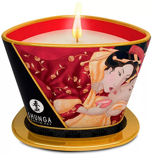 Shunga - Vela de Massagem Romance - Espumante de Morango