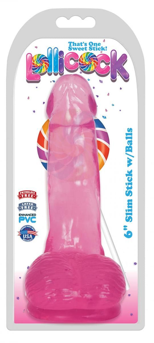 Dildo With Balls 15 CM - Cherry Ice