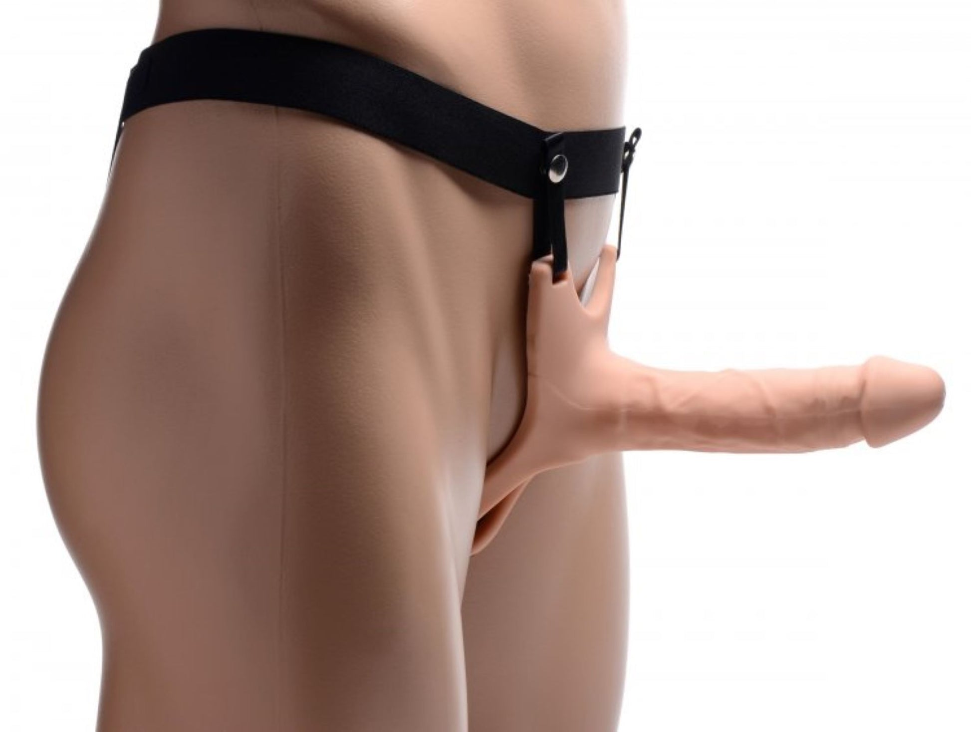 Hollow Strap-On Silicone Dildo With Harness
