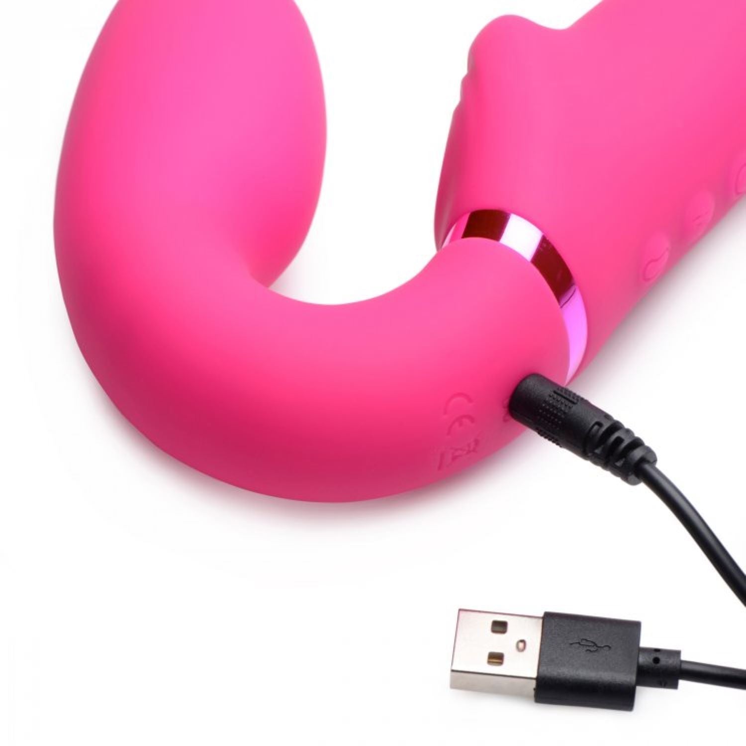 G-Pulse Vibrating Strapless Strap-On Vibrator With Remote Control - Pink