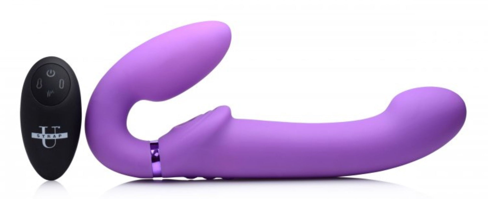 G-Pulse Vibrating Strapless Strap-On - Purple