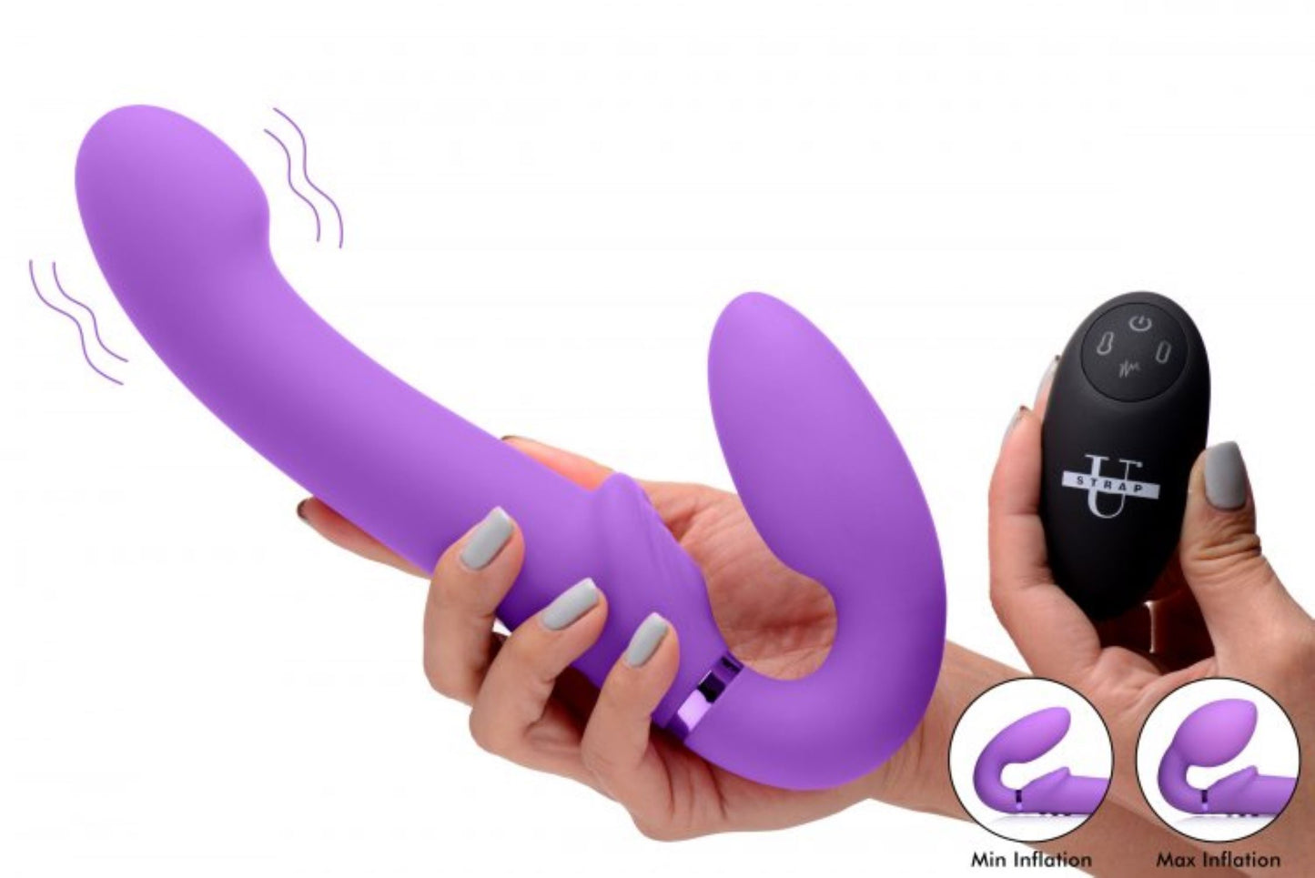 G-Pulse Vibrating Strapless Strap-On - Purple