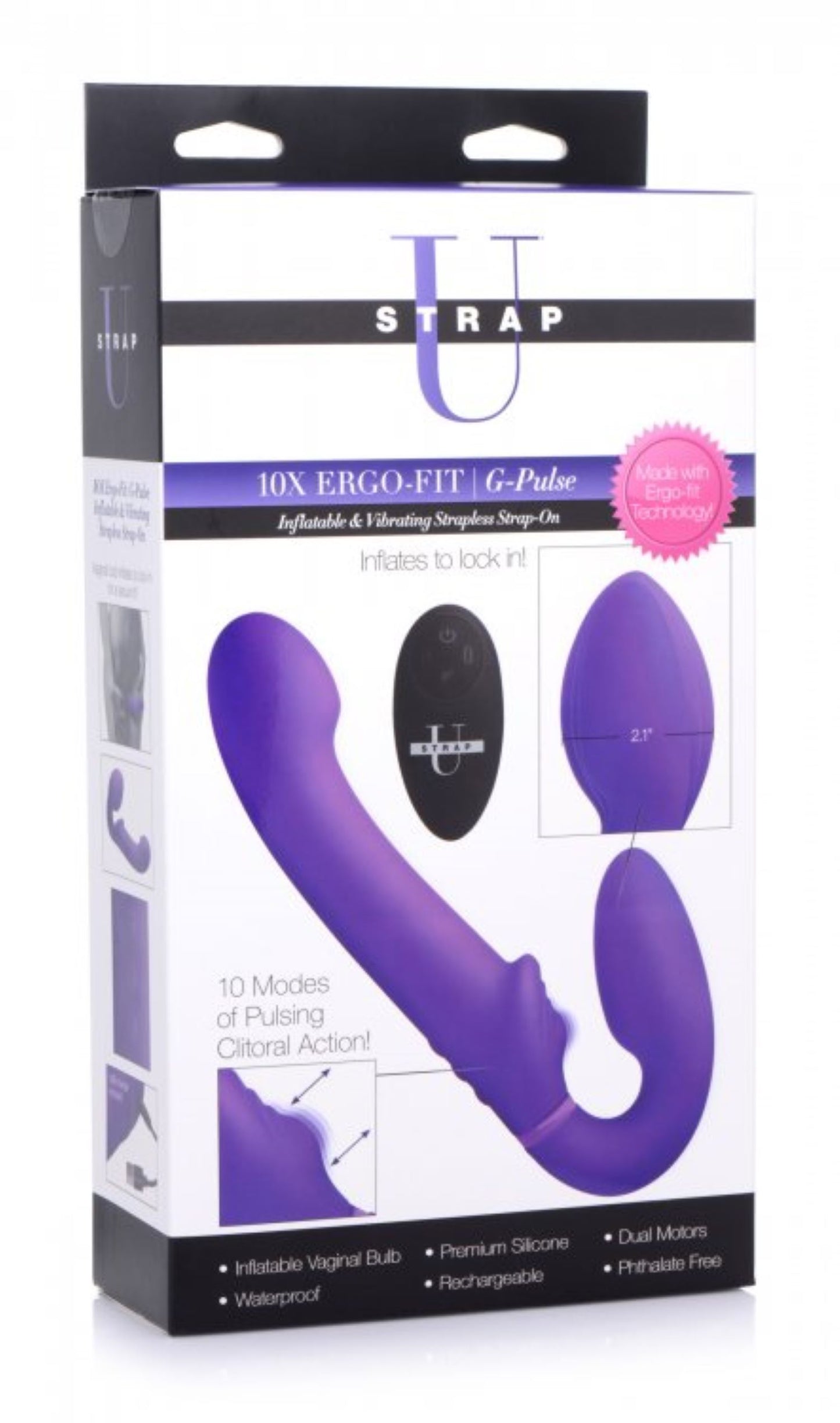 G-Pulse Vibrating Strapless Strap-On - Purple