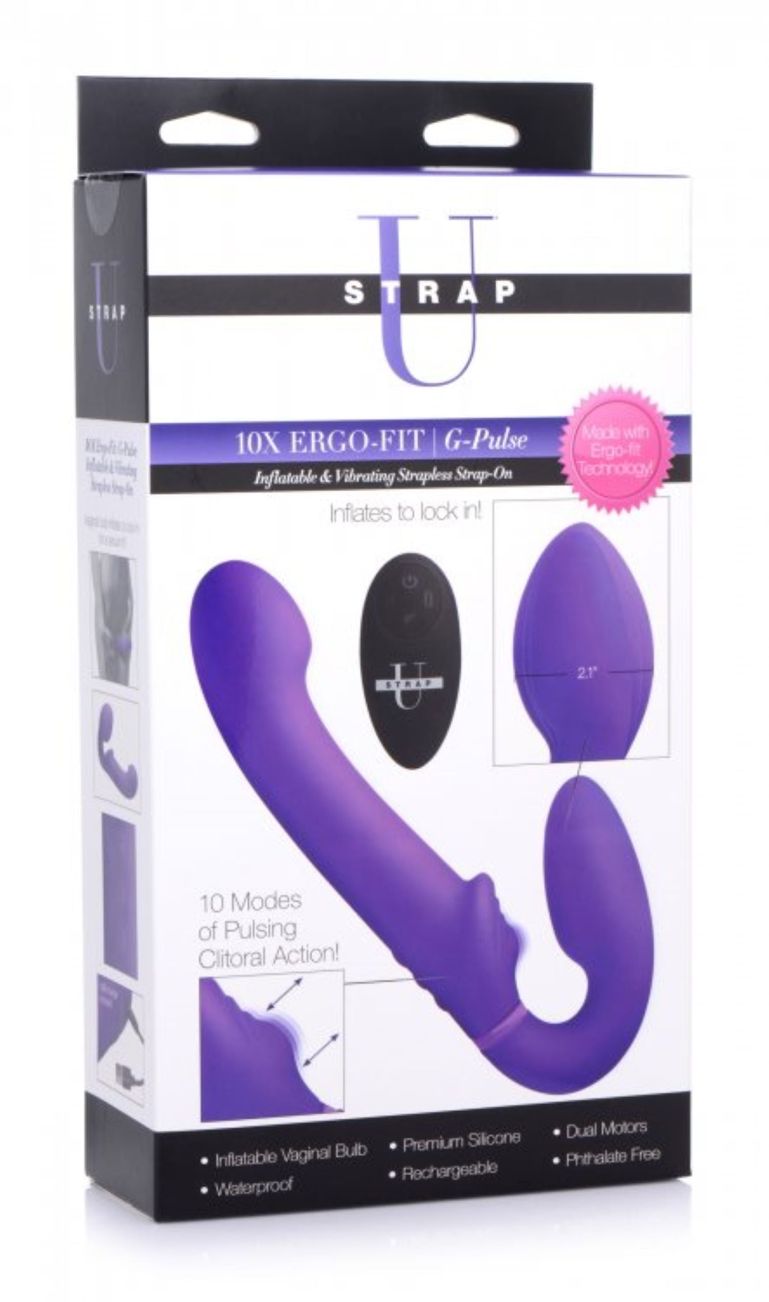 G-Pulse Vibrating Strapless Strap-On - Purple