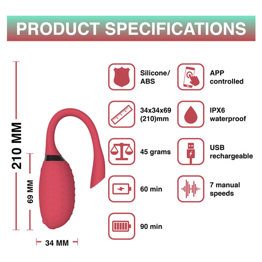 Magic Motion - Fugu Smart Wearable Vibrator - Red