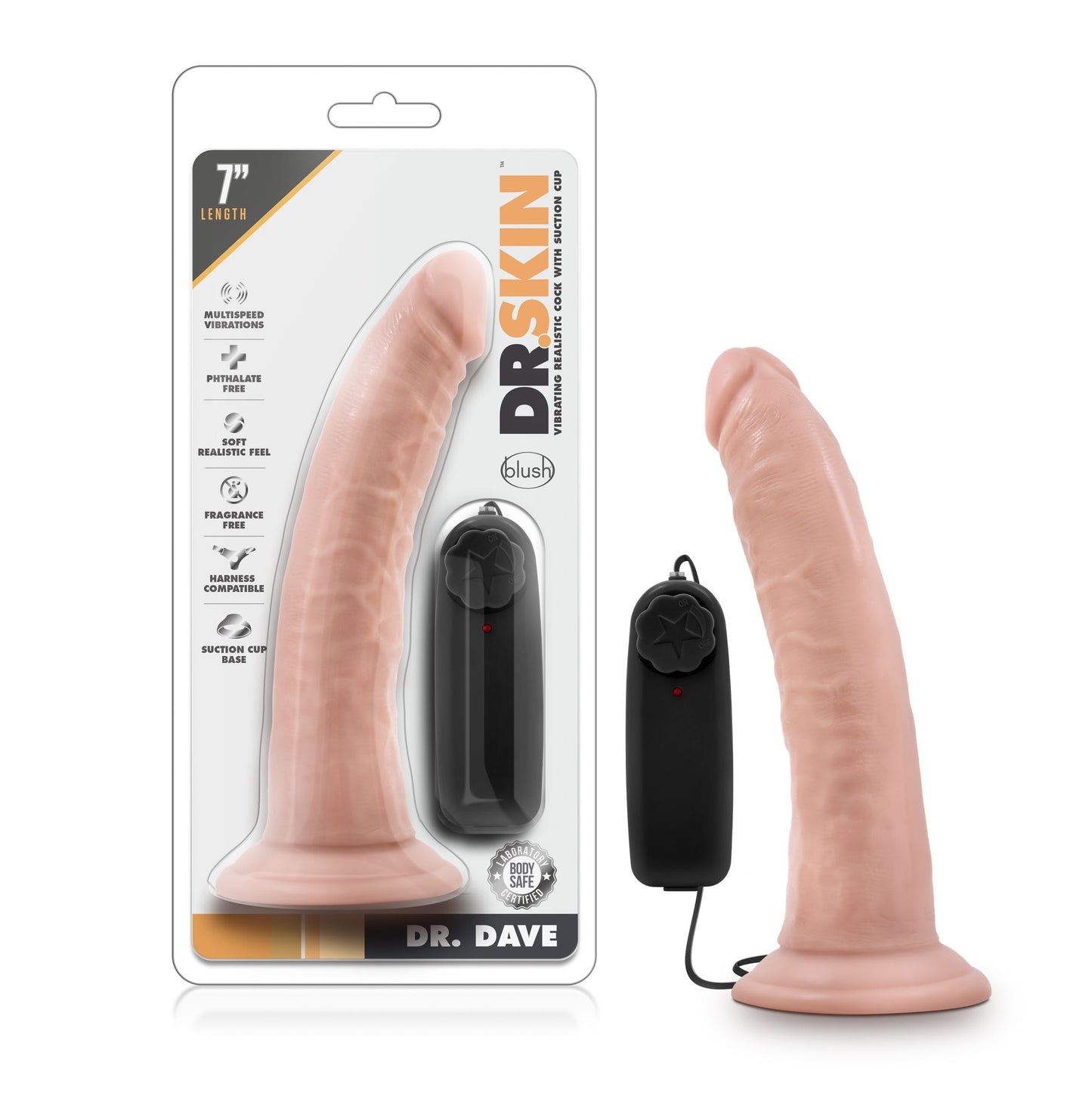 Dr. Skin - Dave Vibrator With Suction Cup Vanilla