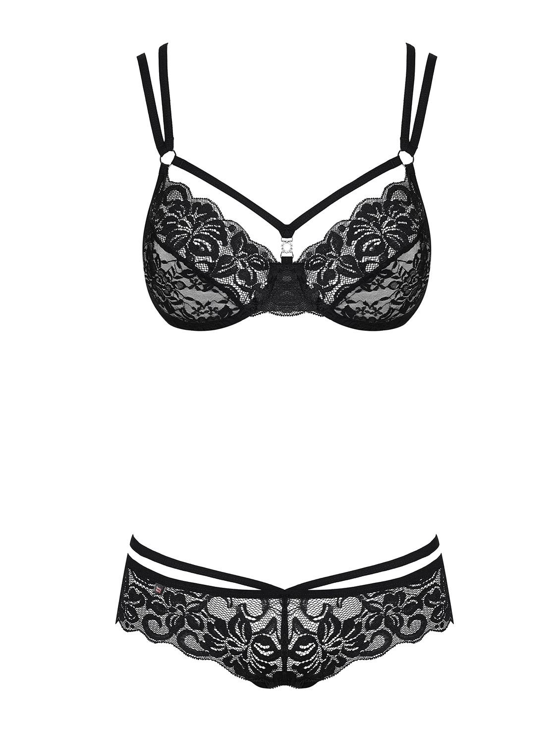 Obsessive - 2-piece Lace Bra Set - Black