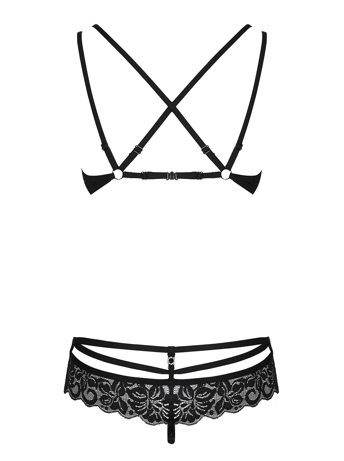 Obsessive - 2-piece Lace Bra Set - Black