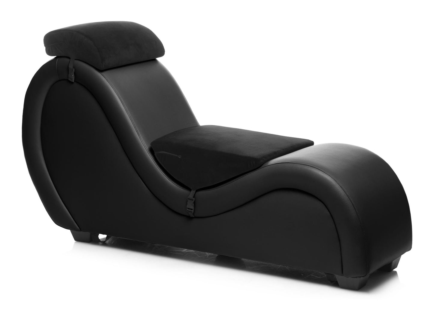 Kinky Sex Sofa With Cuffs And 2 Position Pillows - Black