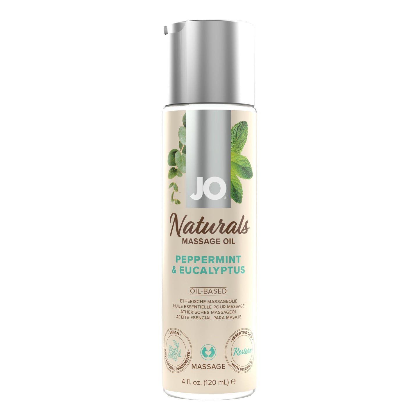 System JO - Naturals Massage Oil Peppermint And Eucalyptus - 120 ml