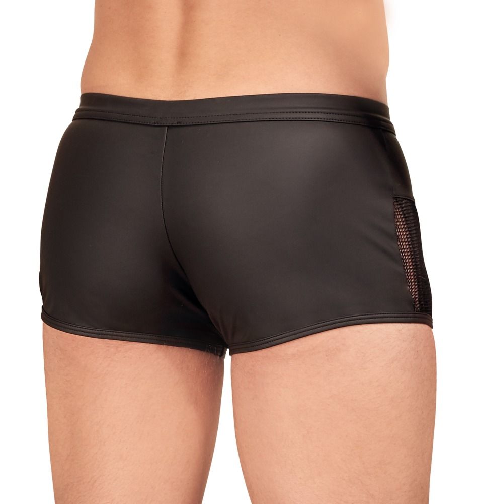 Leather Look Men's Zip Boxer - Black