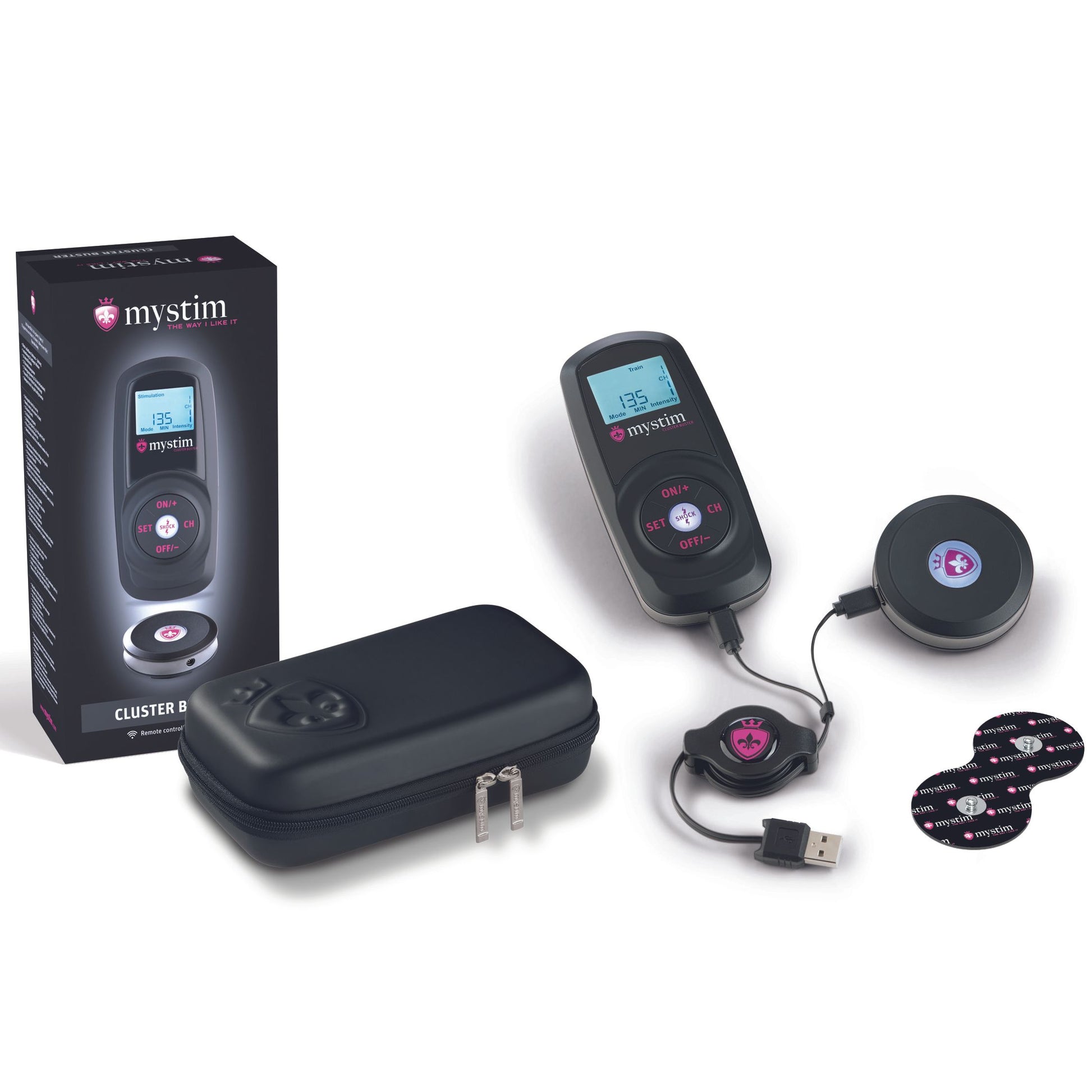 Mystim – Cluster Buster E-Stim Starter Kit – Black