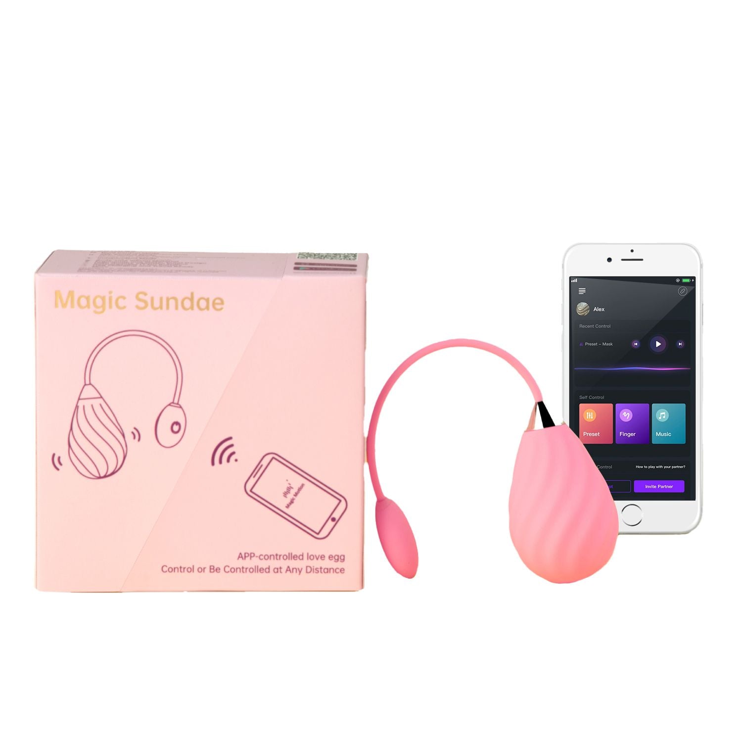Magic Sundae App-Controlled Vibrating Egg - Pink