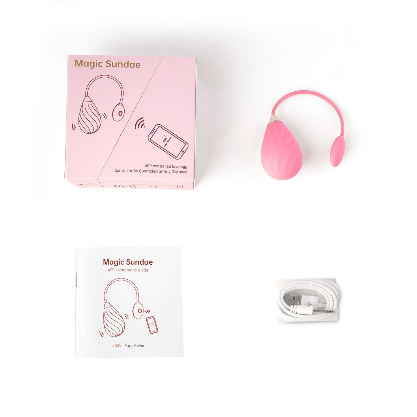 Magic Sundae App-Controlled Vibrating Egg - Pink
