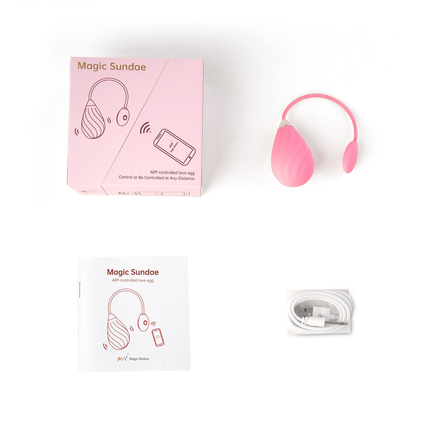 Magic Sundae App-Controlled Vibrating Egg - Pink
