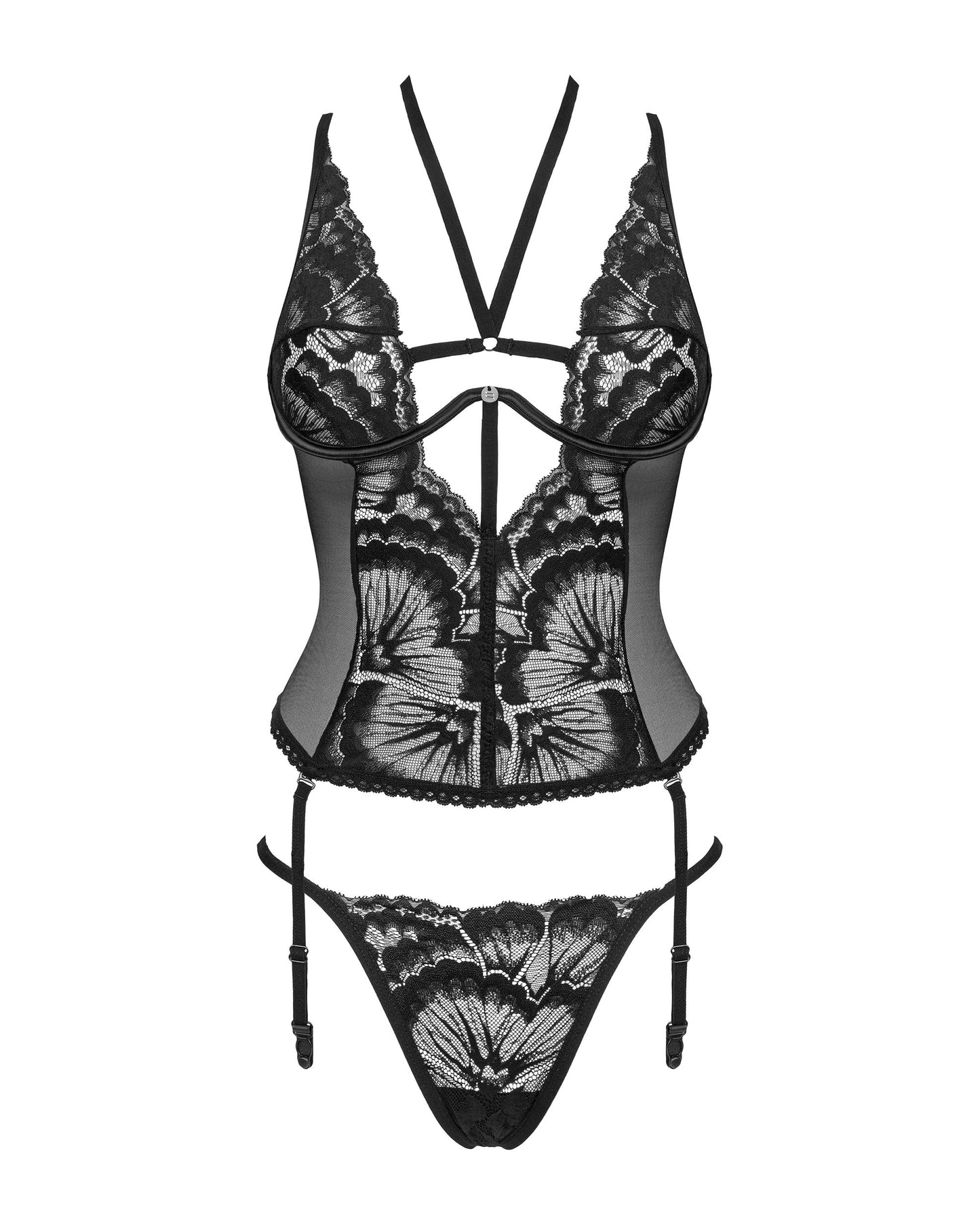 Obsessive - 2 Piece Suspender Set Alessya - black