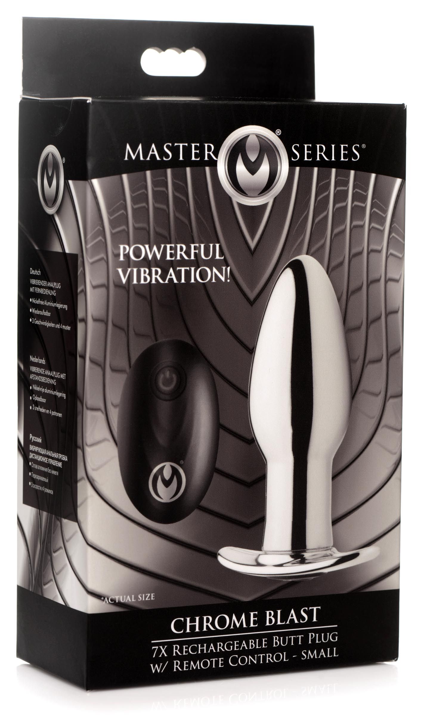 Chrome Blast Rechargeable Butt plug with Remote Control - Small