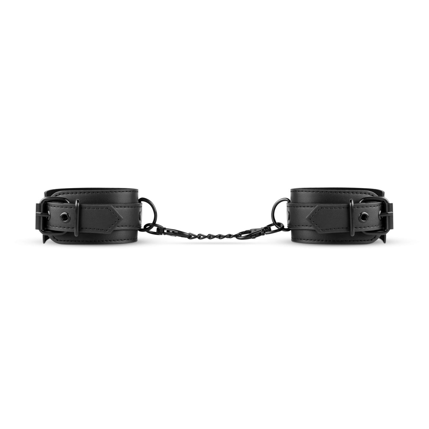 Faux Leather Handcuffs - Black